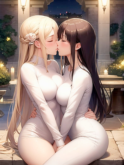 Two Girl 18+s in Tight-Fitting Clothes Share Intimate Moments of Love and Passion