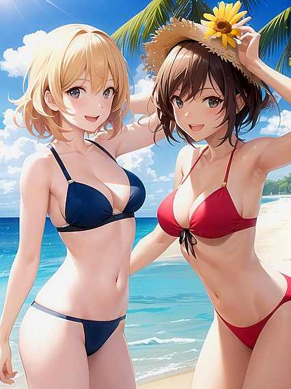 Smiling Models Share Light-hearted Moments in Hyper-realistic Hentai Photo Sessions