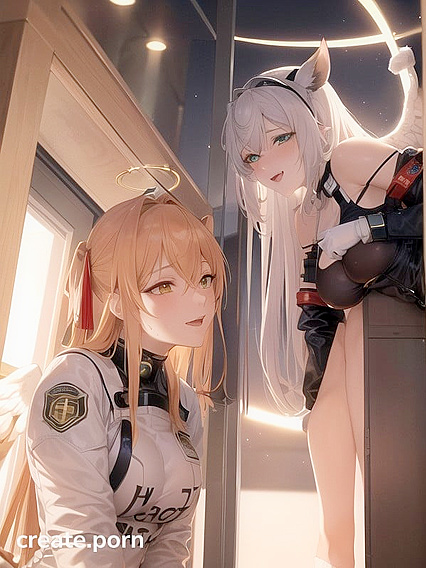 Two Teen 18+ Lovers Explore Passionate Nylon Glove Play in Steamy Hentai AI Image