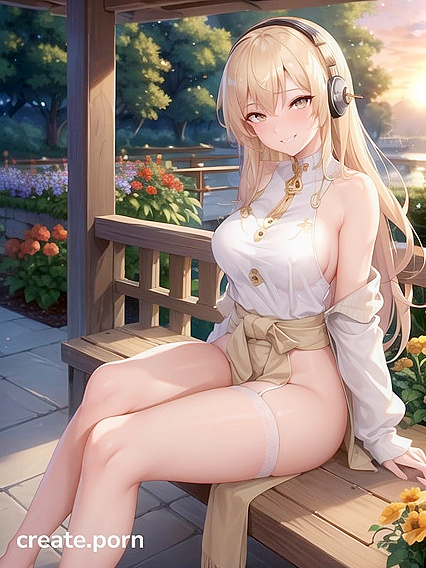 Wearing Headphones While Presenting Her Feet Before Intense Hentai Bangs