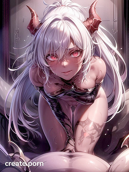 Glowing Eyes and Seductive Winks in Intimate Face-Touching Hentai AI Image