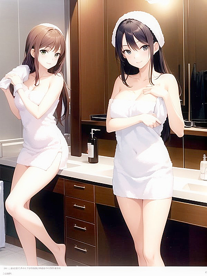 Luxury Bath Time - Candid Poses with Exotic Baths in hentai Hentai AI Image