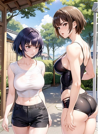 Fit Couple Exploring Wide-Hip Action in Sexy Hentai AI Image