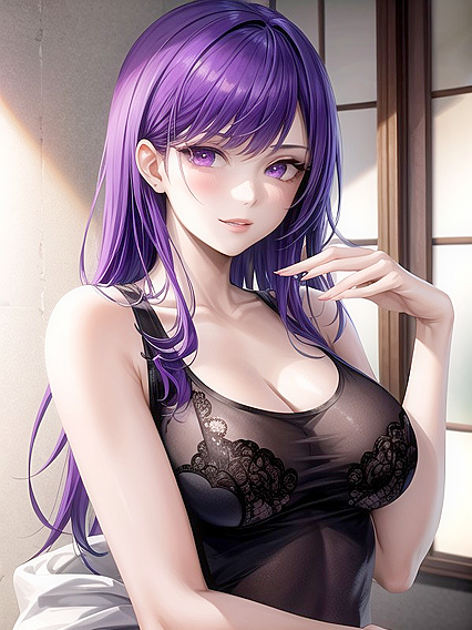 Delicate Body with Purple Hair and Elf Ears for Sensual Hentai Pleasure