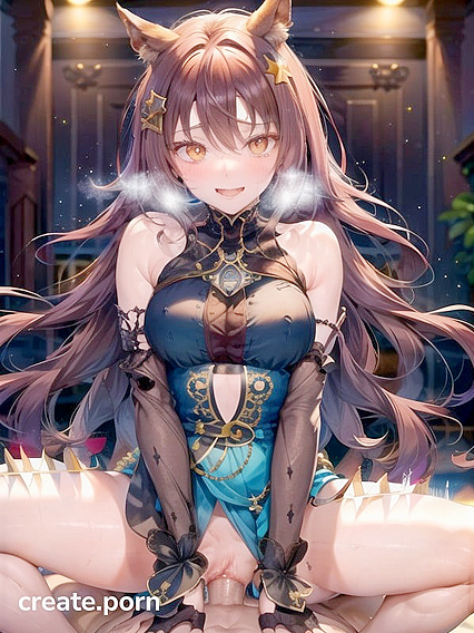 Silence Suzuka’s Glowing Eyes Shine in Sultry Dress-Up Hentai AI Image