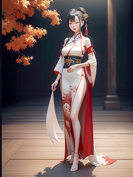 Chinese Beauty in Traditional Hanfu Dives into Steamy Hentai AI Image