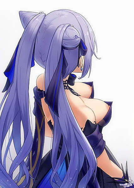 Pussy-lickin'-good! Upper View o’ KeQING Dress Exposes Hottie with XXX Tits & Ass