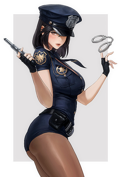 Horny as Fuck Cop Gets His Dick Suckered by Perp in Uniform - XXX HENTAI PIC!