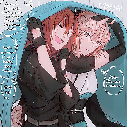 Hentaified Rittsuka & Drenched Okayta on X-rated Rainy day