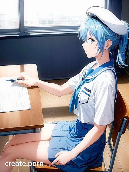 Sailor Writes Seductively While Eyeing You in Her Uniform