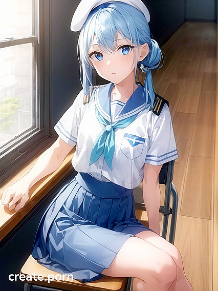 Girl 18+ Wearing Beret Pleasures Herself in Seductive Hentai AI Image