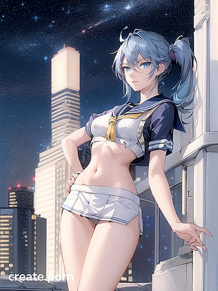 18-Year-Old Model Seduces in Intense Nighttime Hentai AI Image