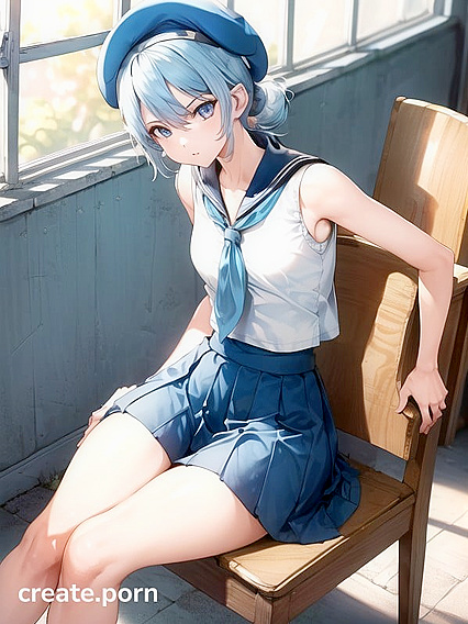 Bored Student with Blue Eyes Seduces in Class for hentai Pleasure