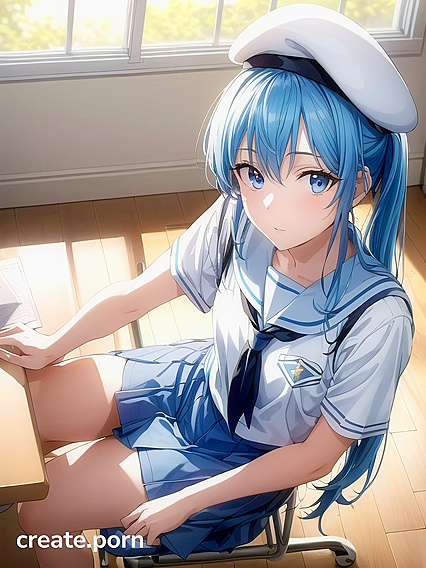 in Beret and Uniform Takes High-Res Hentai Pleasure to New Heights