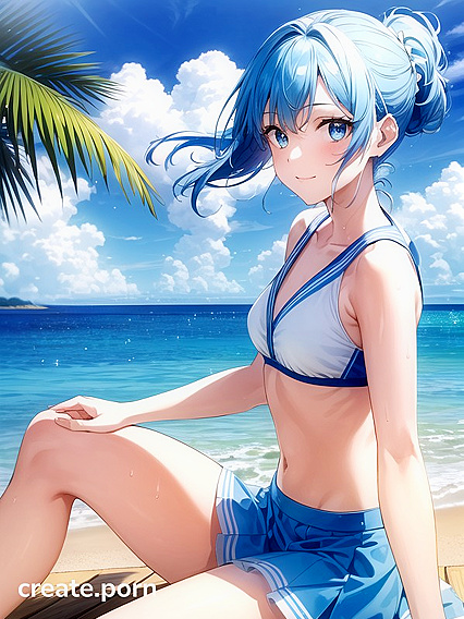 Summertime Fun - Sexy Bikini Action by the Ocean in steamy Hentai AI Image