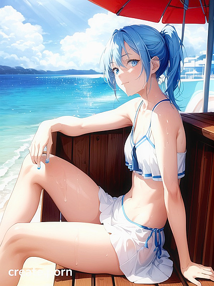 Sunny Summer Days with Small Breasts in Steamy Hentai AI Image