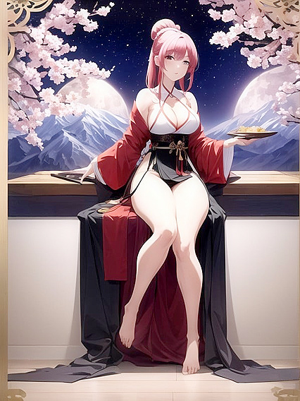 Cherry Blossom Hanfu Twins Show Off Their Buns in Hentai AI Image