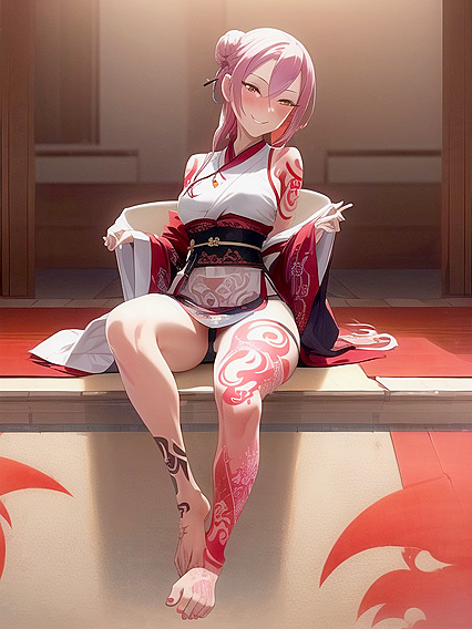 Barefoot Beauty with Small Breasts Takes Center Stage in Hentai Ecstasy