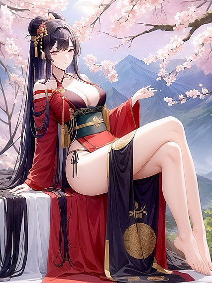 Wide-Hipped Beauty in Full Body View for Seductive Hentai Pleasure