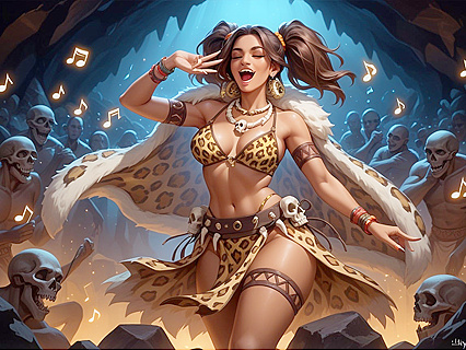 Small Breasts, Dark Skin Beauty in Bonebelt Harness Hentai AI Image