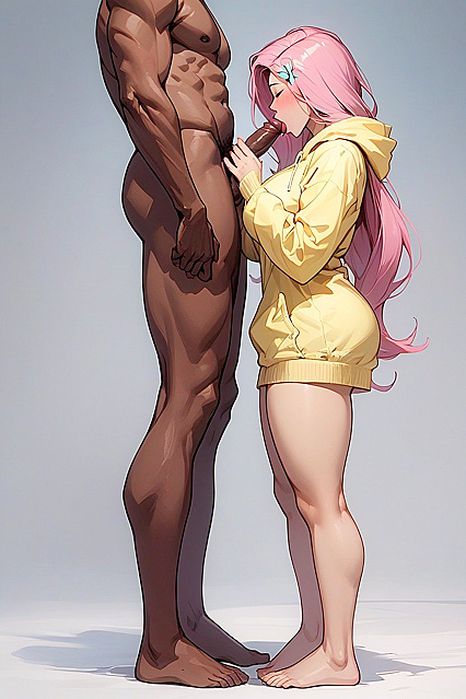 Hoodie Wearing Babe Gives Sideways View Blowjob in hentai AI Porno