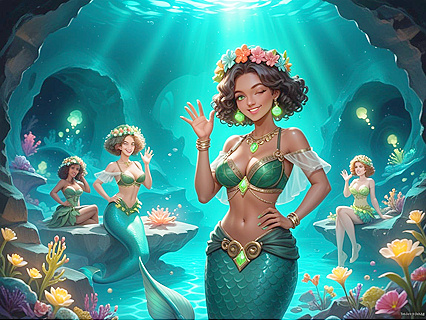 Neon-Green Glowing Glasses in Cave Hentai AI Image