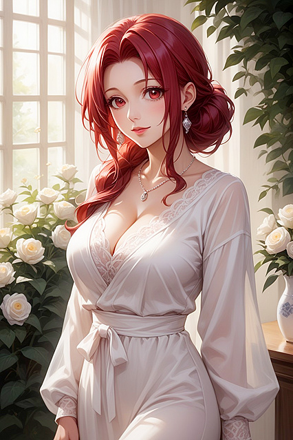 Lovely Big-Eyed Anime Chick in Seductive Hentai AI Image