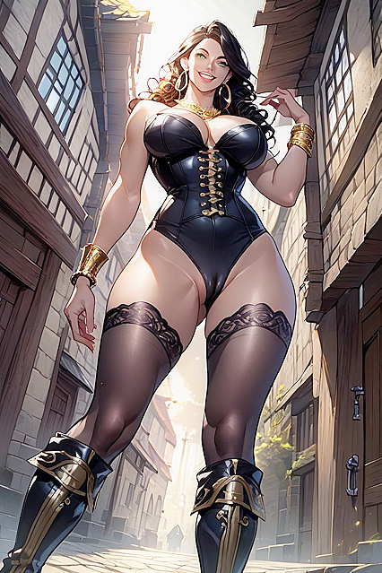 Dwarf with Full Lips Reflecting Light in Mirror for Steamy Hentai AI Image