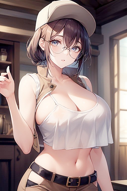 Fiolina from Metal Slug Shows Off Round Breasts in Busty Cosplay Hentai AI Image