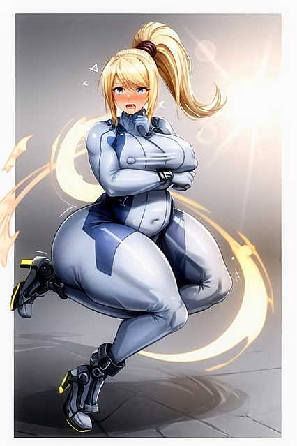 Very Plump Woman Rips Clothes in Tearful Happiness during Hentai AI Sex Image