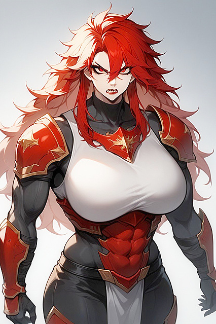 Married Woman with Tomboyish Charm and Long Hair Teasing in Hentai AI Image