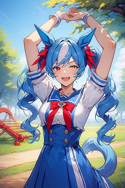 Woman Stretches on Playground Equipment for Steamy Hentai AI Image