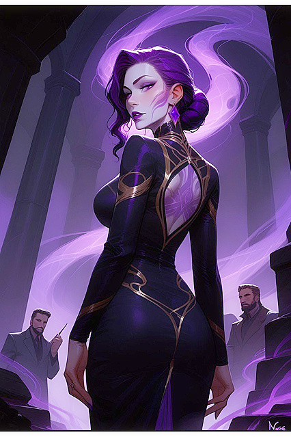 Sion from League of Legends Dominates in Black Dress for Steamy Hentai AI Image