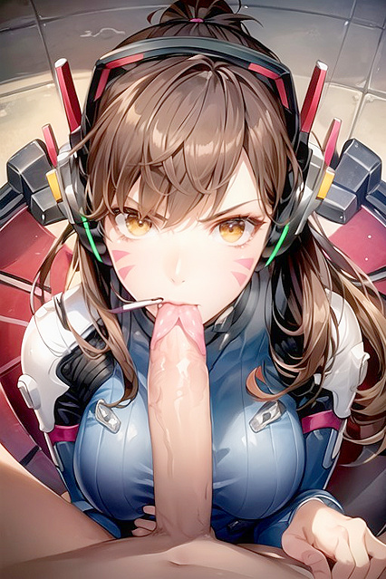 Brunette Diva from Overwatch Fueled by Fury in Intense Hentai AI Image