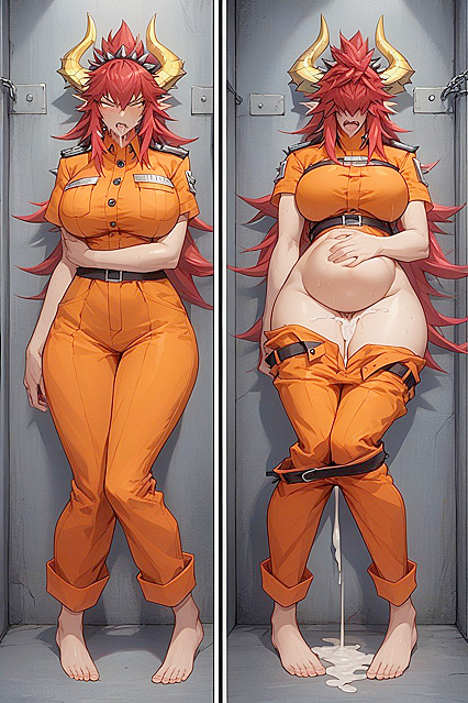 Wide-Hipped Beauty Cries Out in Pleasure with Bare Feet Hentai Hentai AI Image