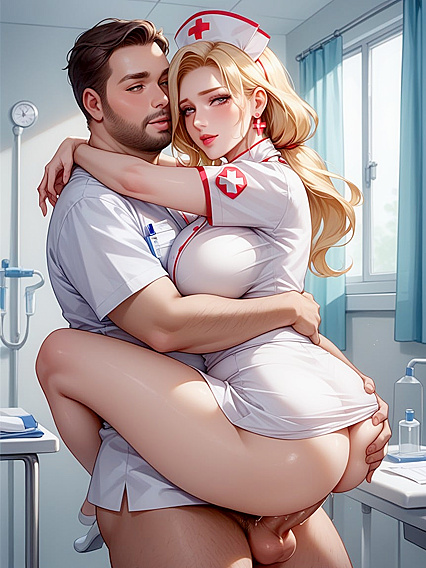 Blonde Jewish Nurse Gets Wild in Seductive Hentai AI Image