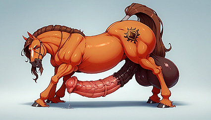 Massive Hyper-Inflated Balls and Extreme Thick Veiny Dick in Simple Background Hentai Hentai AI Image