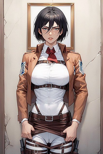 Mikasa Ackerman from Attack on Titan Gets Intimate with Ultra-Detailed Panty Play