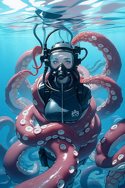 Diving Deep - Arched Body in Masked Underwater Hentai Ecstasy