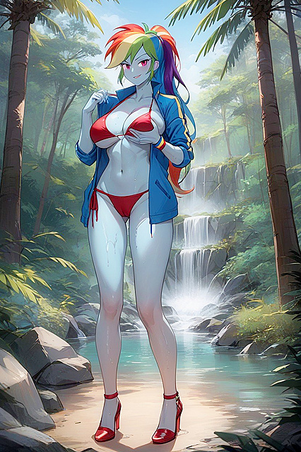 Rainbow Dash from Equestria Girl 18+s Enjoying Intense Full-Body Pleasure with Hands-On Action