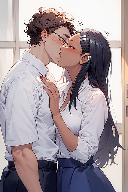 Tired Face Gets Passionate Kisses Under the Skirt in hentai Hentai AI Image