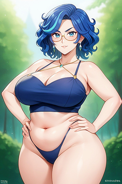 Shy and Tender Beauty with Marked Breasts and Huge Drooping Tits in Hentai Hentai AI Image