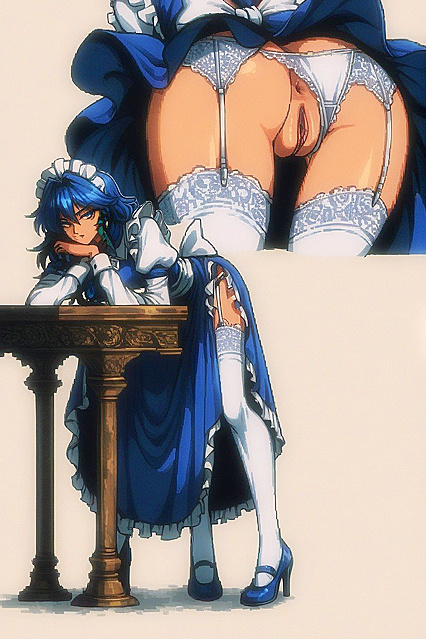 Underneath Her Skirt - Garter Belt and Stockings in High-DPI Hentai Hentai AI Image