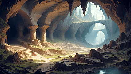 Warriors' skeletons scattered in sealed cave Imagery for intense hentaiAI pleasure