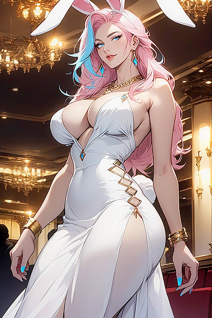 Smirking With Thick Thighs in a Waist-Up Hentai AI Image