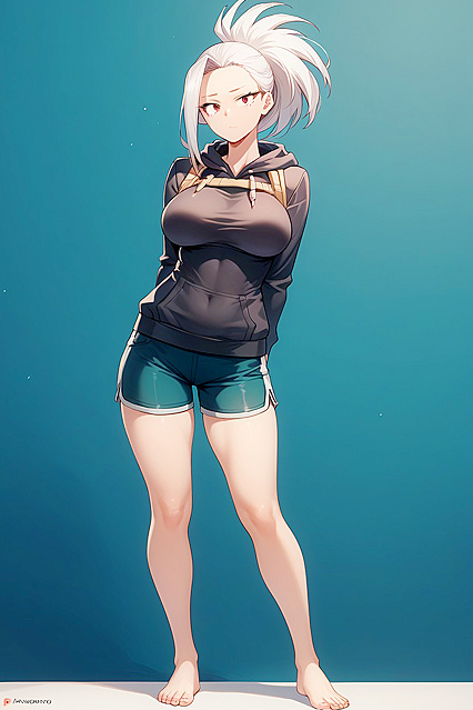 White-Haired beauty with red eyes Expresses Pleasure in Intense Hentai AI Image