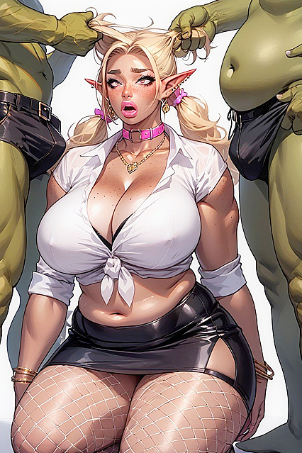 Faceless Orc Pounds Mage in Wild Doggystyle Anal Hentai AI Image