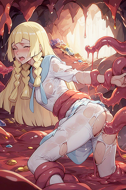 LilliePokemon Soaked in Slime for Dripping Wet Hentai Pleasure