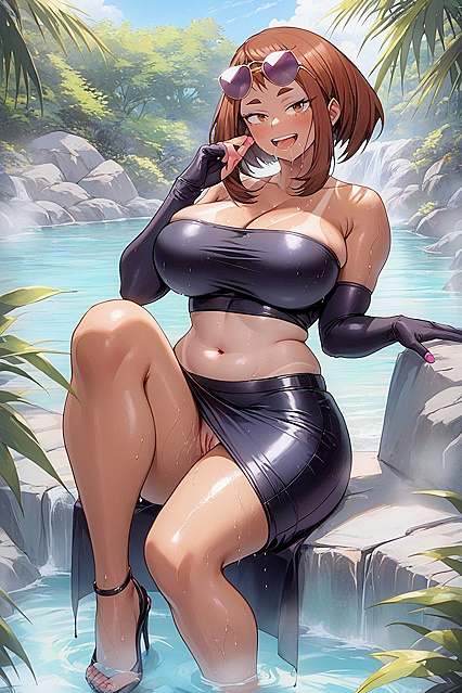 Sexually Charged Woman in Tight Pencil Skirt Explodes in hentai Pleasure