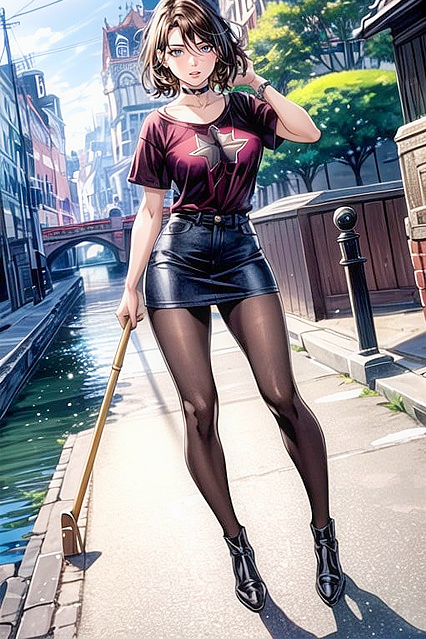 Full-Length Comic Strip Featuring Choker-Wearing Hentai AI Image